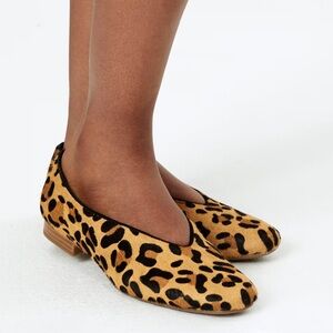 Marks and Spencer (M&S) leather leopard flats